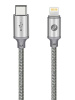 Кабель USB2.0, USB type-C - lightning, серый