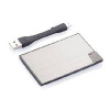 Зарядное устройство в форме кредитной карты, цвет серебряный, 1500 mAh