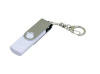 Флешка с поворотным механизмом и Micro USB ис одноцветным металлическим клипом, 64Гб