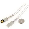 USB-Flash накопитель (флешка-брелок) "Mini SD", 4 Gb, серебрянный металл. В комплекте цепочка для кр