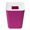 Корзина для мусора квадратная hole белая/розовая