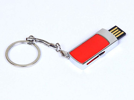 Флешка прямоугольной формы. 64 Гб., USB2.0 (Красный)