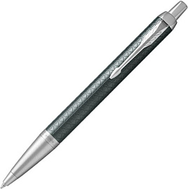 Ручка шариковая Parker IM Premium Dark Espresso Chiselled CT (Зелёный; Серебряный)