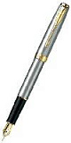 Перьевая ручка Parker Sonnet F527, цвет: St. Steel GT, перо: F
