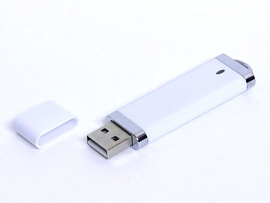 Прямоугольная флешка 4 Гб.Серебряный, USB2.0 (Белый)