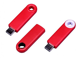 Флеш-накопитель промо прямоугольной формы, выдвижной механизм. 32 Гб., USB3.0 (Белый; Красный)