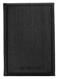 Ежедневник датированный 2021 Infolio Wood тёмно-коричневый, обложка твердая с поролоном, размер А5 (чёрный)