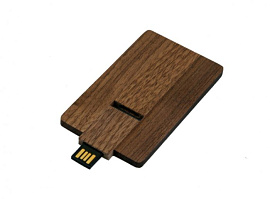 Флеш-накопитель в виде деревянной карточки 32 Гб. Красный, USB2.0 (Красный)