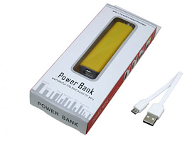 Универсальное зарядное устройство power bank, - 2600 mah (Жёлтый)