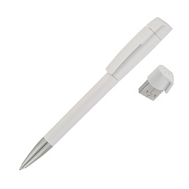 Ручка с флеш-картой USB 8GB "TURNUS M", цвет белый с тёмно-зелёным (Белый)