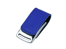 Флешка с кожаным корпусом эргономичный дизайн 8 Гб.Оранжевый, USB2.0 (Синий)