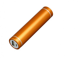 Универсальное зарядное устройство power bank круглой формы. черный 2600 Mah (Оранжевый)