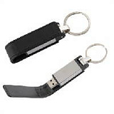 USB-Flash накопитель - брелок (флешка) "Leather Magnet" в металлическом корпусе, 4 Gb
