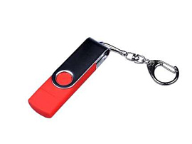 Флешка c разъемами MicroUSB и TypeC, 32Гб, USB2.0 (Красный)