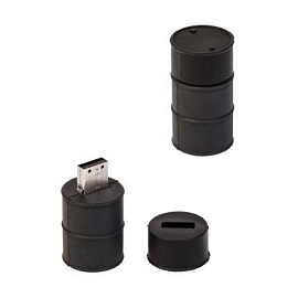 Флеш-карта USB 8GB "Бочка" (Чёрный)