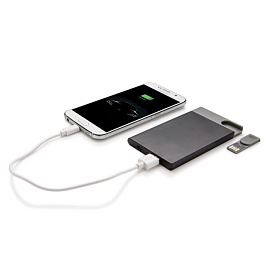 Зарядное устройство с USB-флешкой на 8 ГБ, 2500 mAh (Чёрный)
