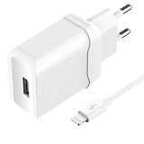 СЗУ OLMIO USB, 2.4A, Smart IC +lightning кабель