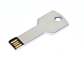 Флешка в виде ключа, модель KEY, 16 Gb (Серебряный)