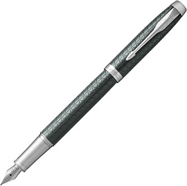 Ручка перьевая Parker IM Premium Dark Espresso Chiselled CT (Зелёный; Серебряный)