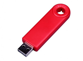 Флеш-накопитель промо прямоугольной формы, выдвижной механизм .4 Гб., USB2.0 (Красный)