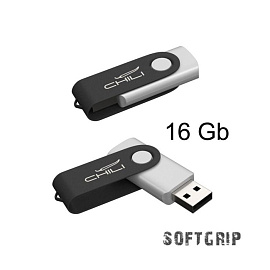 Флеш-карта "Vostok", объем памяти 16 GB, с покрытием soft touch, цвет чёрный (Чёрный)