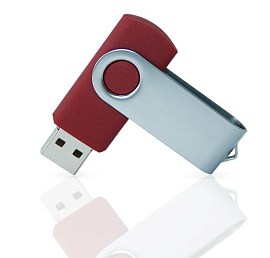 Флешка PVC001 (металлик) с чипом 4 гб. USB 2.0 (бордовый)