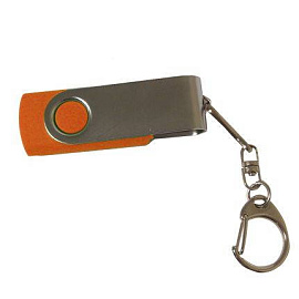 USB-Flash накопитель - брелок (флешка) "HIT", 32 Gb, в металлическом корпусе с пластиковыми вставкам (Оранжевый)