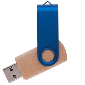 Флешка TWIST WOOD COLOR (Бежевый; Синий)