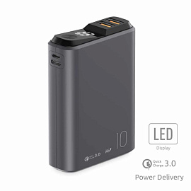 Внешний АКБ QS-10, 10000mAh, midnight-green, OLMIO (Тёмно-серый)