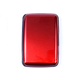 Алюминиевый бумажник со встроенным пауэрбанком "ENC Small", ёмкость 2500 Mah, красный