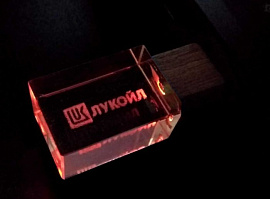 Флешка Wood прямоугольной формы, под гравировку 3D, 32 Гб., USB2.0 (Красный)