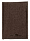 Ежедневник датированный 2021 Infolio Wood тёмно-коричневый, обложка твердая с поролоном, размер А5