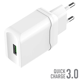 СЗУ OLMIO USB, QC3.0, 18W (Белый)