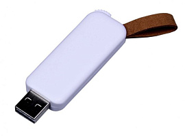 Флешка 4 Гб. красный, USB2.0 промо прямоугольной формы, выдвижной механизм . (Белый)