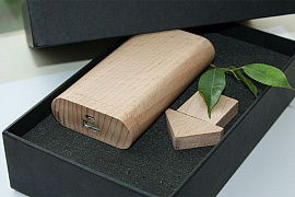Набор ECOALL HOME (упаковка, флешка из бука 16 гб) (Бежевый)