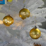 Vintage Glowing Ball - стеклянный елочный  шар  под гравировку с подсветкой вашего логотипа, диаметр
