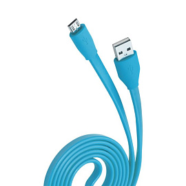 Кабель USB 2.0 - microUSB, 2.1A (Голубой)