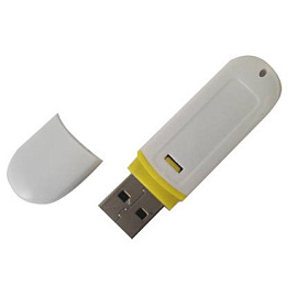USB-Flash накопитель (флешка) "BIS" из пластика с цветной полосой, 8 GB (Жёлтый)