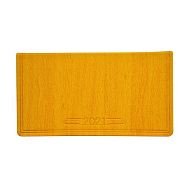 Еженедельник датированный 2021 Infolio Wood коричневый, интегральная обложка, размер 16х9 (желтый)
