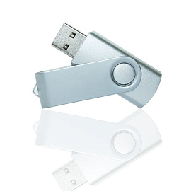 Флешка PM001 С ПОВОРОТНЫМ МЕХАНИЗМОМ с чипом 4 гб. USB 2.0 (Серебряный)