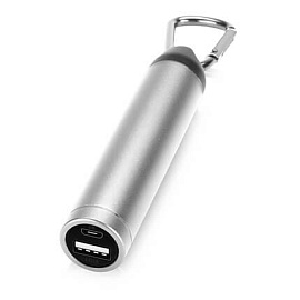 Портативное зарядное устройство "Марс" с карабином, 2600 mAh (Серебряный)