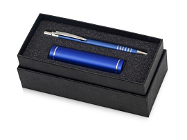 Набор Essentials Bremen: ручка и зарядное устройство 2200 mAh (Синий; Серебряный)