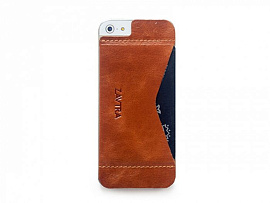 Кошелек-накладка на iPhone 5/5s и SE, черный (коричневый)
