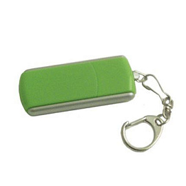 USB-Flash накопитель - брелок (флешка) прямоугольной формы из пластика с выдвижным механизмом, модел (Зелёный)