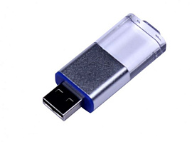 Флеш-накопитель промо прямоугольной формы, выдвижной механизм. 16 Гб., USB2.0 (Синий)