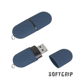 Флеш-карта "Камень" с покрытием SOFT GRIP, объем памяти 16 GB (Синий)