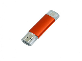 Флешка с Micro USB, 64Гб (Оранжевый)