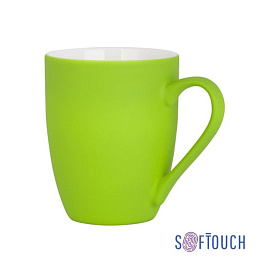Кружка "Trend", с покрытием SOFT TOUCH, 320 мл, цвет чёрный (Зелёное-яблоко)