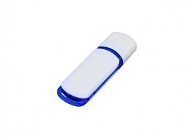 Флешка со вставкой4 Гб. Оранжевый, USB2.0 (Синий)