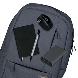 Подарочный набор Portobello/Migliores (Рюкзак, ежедневник А6, power bank, смарт-браслет,ручка) (Серый)